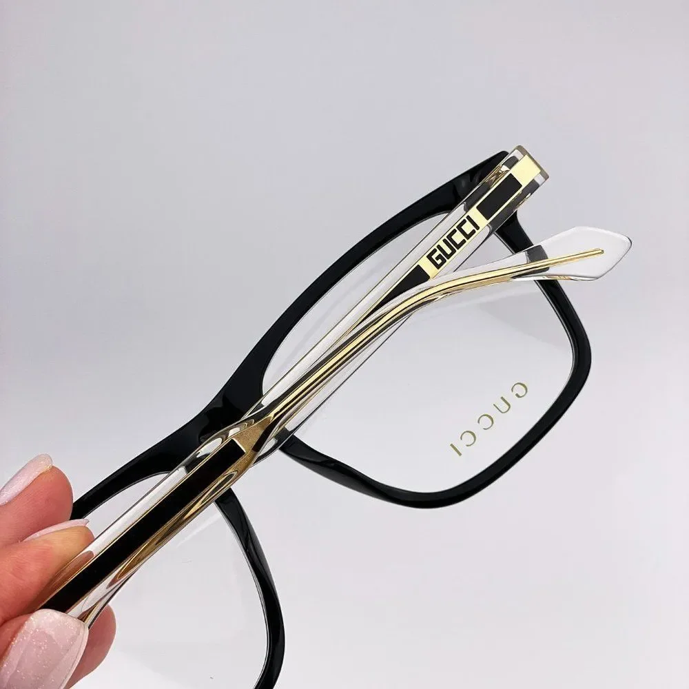 Gucci GG0561ON 001 BRAND NEW Eyeglasses Black Crystal Square Unisex